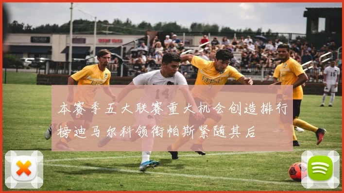 本赛季五大联赛重大机会创造排行榜迪马尔科领衔帕斯紧随其后